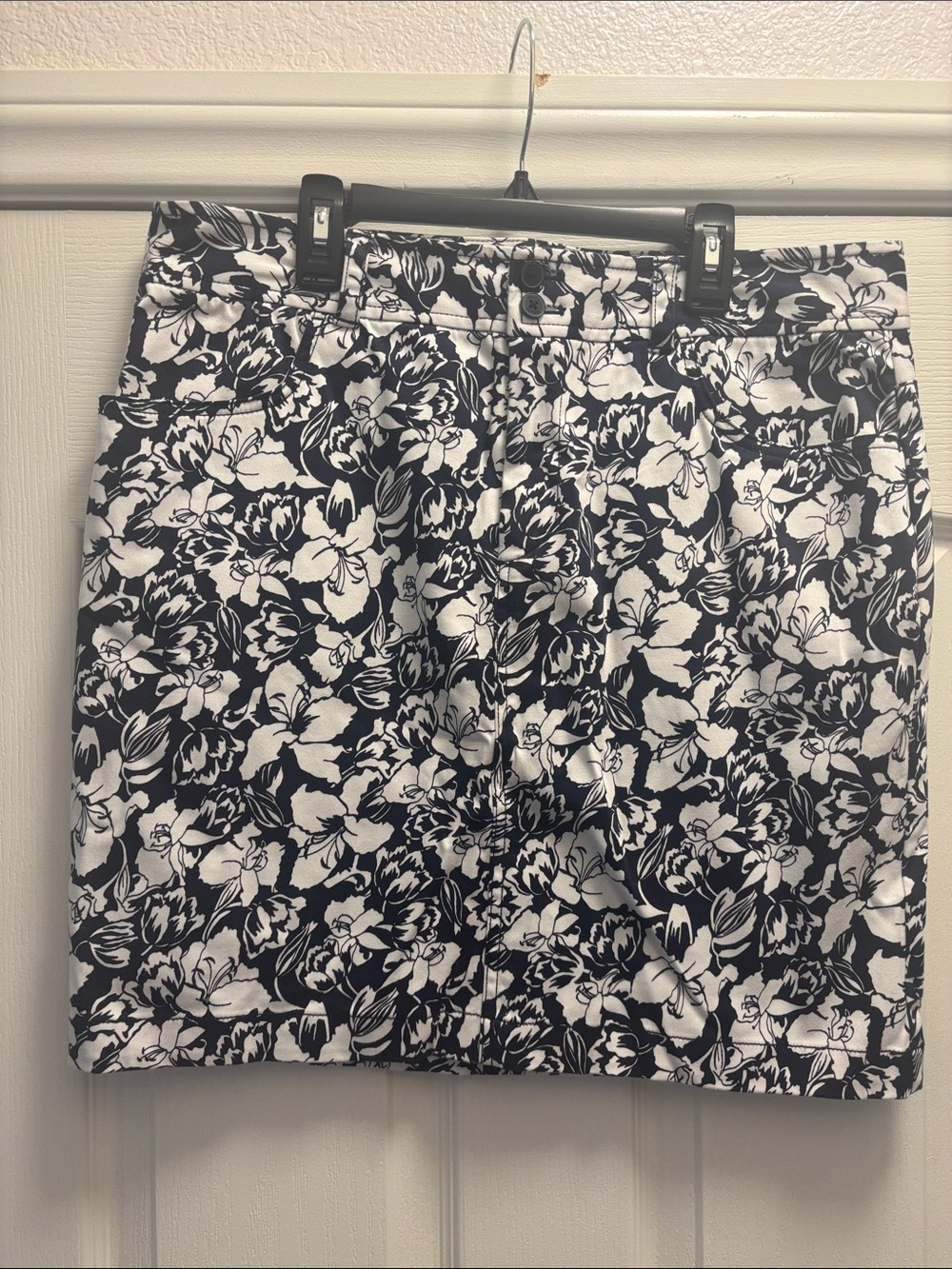 Classic Black & White Floral Skirt